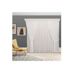 Perhal Perde Ve Halı Şal Desen Beyaz Örme Iç Tül Ve Fon Komple Takım Sık Pile Tül Perde, Örmebeyazşal, 225 X 260