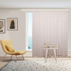 Perhal Şal Desen Beyaz Örme Kırışmayan Pilesiz Tül Perde - 250 x 250 cm - Kırık Beyaz
