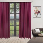 Perhal Tek Kanat Mürdüm Renk Ada Pilesiz Fon Perde - 450 x 250 cm