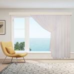 Perhal Tek Kanat Yeni Ece Desen Etekleri Kurşunlu 1-3 Sık Pile Kruvaze Tül Perde - 600 x 260 cm - Kırık Beyaz