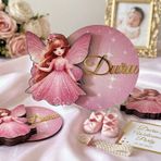 Peri Kızı 6.5cm Ahşap Mıknatıslı İsme Özel Bebek Magnet 20 Adet cok-renkli