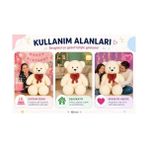 Peri Store 100 cm Dev Pelüş,papyonlu Ayı,peluş,yumuşak ve Sevimli Büyük Boy Oyuncak,sarılmalık,papyonlu Ayıcık,sevgiliye Hediye Ayıcık,dev Ayı,büyük Boy (Krem) - Ahşap