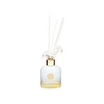 Peri Store 130 ml Beyaz Cam Şişe Seramik Çiçek Taşlı Bambu Çubuklu Jasmine Oda Kokusu - Option-1
