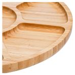 Peri Store 7 Bölmeli Servis Tabağı, 12" Bambu Parti Meze Tepsisi, Atıştırmalıklar, Meyveler, Sebzeler Için 7 Bölmeli Yemek Tabağı, Partiler, Tatiller, Aile Yemekleri Için Mükemmel - Option-1 - 51R-Turuncu