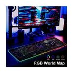 Peri Store Büyük Boy Xxl 80X30CM Mavi Petek Dilim Ritim Desenli Rgb LED Işıklı Gaming Gamer Oyuncu Mouse Pad Kaymaz Kauçuk Taban - Option-1 - 0002 - Beyaz