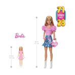 Peri Store Çıkarılabilir Moda, Pembe Üst, Denim Etek ve Kovboy Çizmeleri, Kolye ve Çanta Aksesuarlı 28" Sarışın Moda Bebek - Option-1