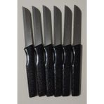 Peri Store Meyve Sebze Bıçağı 6 Adet Simli Desen (Tırtıklı) - Siyah