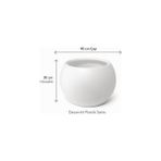 Peri Store Modern Iç ve Dış Mekan 40X30 cm Beyaz Plastik Dekoratif Yuvarlak Saksı