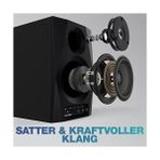Peri Store Reloop Dsm-3 Bt | Çift | 3 Inç 2x 20W 2-Yollu Bluetooth Özellikli Aktif Stüdyo Referans & Dj Monitörü | Hoparlörü - 01-Siyah