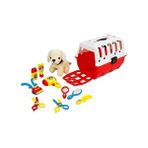 Peri Store Sun-Rst-Oyun Set My Pet Peluş Köpek Kuaför Çantalı Kırmızı - Ahşap