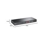 Peri Store TL-SL1218MP, 16-Port 10/100MBPS + 2-Port Gigabit Unmanaged Poe Switch - Option-1 - Beyaz
