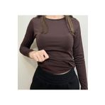 peri tower Sonbahar, Kış Için Kahverengi Içi Polarlı Slim Fit Uzun Kollu Body