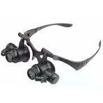 Periboia Gözlük Modeli 10X 15X 20X 25X Lens 2 Led Işıklı Büyüteç 9892G