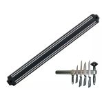Periboia Mutfak Duvarına Monte Mıknatıslı Geniş Bıçak Tutucu Stand - 55 cm - Siyah - Paslanmaz Çelik