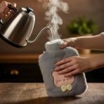 Periboia Papyonlu Kedi Figürlü Mavi Peluş Sıcak Su Torbası 1 Litre