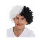 Periboia Siyah Beyaz Kıvırcık Afro Bonus Taraftar Peruğu - Tek