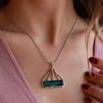 Peridot Taşlı El İşi Otantik 925 Ayar Gümüş Kolye