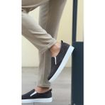 Perilice Store Periliçekeçe BA0339 Bağcıksız Kadife Gri Beyaz Taban Günlük Erkek Ayakkabı
