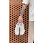 Perilice Store Periliçekeçe BA0339 Bağcıksız Keten Krem Beyaz Taban Günlük Erkek Ayakkabı