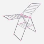 Perilla Almine 115x56x7 cm Gri Pembe Katlanabilir Alüminyum Kanatlı Çamaşır Kurutmalık