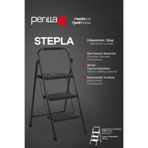 Perilla Stepla Katlanır Çelik Merdiven 3 Basamaklı Siyah – Ev & Ofis Kullanımı