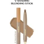 Peripera Pratik Uygulanan Çift Taraflı Kontür Stick Perıpera V Shading Blending Stick (001 Natural Brown)
