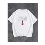 PERISENSE Unisex Kadın Erkek Marvel Spiderman 2 Baskılı Oversize T-shirt