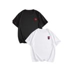 PERISENSE Unisex Kadın Erkek Spiderman 5 Baskılı Sevgili Çift Kombini Oversize T-shirt 2'li Set