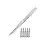 Peristore 1 Adet Metal Neşter Bıçak Sapı Ahşap Oyma Onarım Hobi Bisturi Tipi - 5 Adet (11 No) Kesici Bıçak