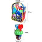 Periyedi Kova Set Sırt Çantalı 8 Parça Pj Masks Plaj Deniz Kum Kovası Seti Pijamaskeliler Lisanslı Oyuncak
