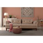 Perla Sofa Lafonten Üçlü Yataklı Kanepe Bora Krem - Bej