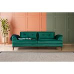 Perla Sofa Madrid Üçlü Yataklı Kanepe Babyface Yeşil - Zümrüt Yeşil