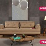 Perla Sofa Madrid Üçlü Yataklı Kanepe Hardal Kazayağı