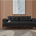 Perla Sofa Madrid Üçlü Yataklı Kanepe Keten Antrasit