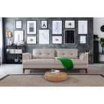 Perla Sofa Madrid Üçlü Yataklı Kanepe Keten Krem - Açık Krem