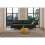 Perla Sofa Madrid Üçlü Yataklı Kanepe Keten Yeşil - Koyu Yeşil