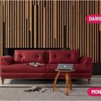 Perla Sofa Madrid Üçlü Yataklı Koltuk Bora Bordo