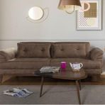 Perla Sofa Madrid Üçlü Yataklı Koltuk Bora Kahve