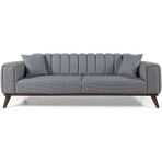 Perla Sofa Mobilya Ralve Yataklı Kanepe Gri Örme Kumaş Modern Tasarım 225 cm Derinlik 100 cm Konforlu Kullanım