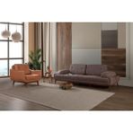 Perla Sofa Nelson Keten Koltuk Takımı Kahve - Koyu Kahve
