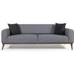 Perla Sofa Seneca Yataklı Kanepe Keten Açık Gri