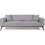 Perla Sofa Seneca Yataklı Kanepe Keten Gri Kazayağı - Açık Gri