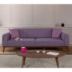 Perla Sofa Seneca Yataklı Kanepe Keten Mor
