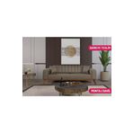 Perla Sofa Velar Yatakli Kanepe Keten Kahve Kazayagi