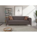Perla Sofa YATAKLI SANDIKLI ÜÇLÜ KANEPE KAHVERENGİ FERRANTİ