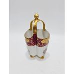 Perlam Limoges Çiçek Desenli Porselen Sepet 27x14x14cm