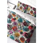 PerlaSera Çift Kişilik Nevresim Takımı Sık Dokuma Pamuk Saten 3d Özel Tasarım Patchwork Tiles