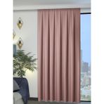 Perle 1/2 Pileli Keten Dokulu Açık Pembe Modern Fon Perde – Ütü Gerektirmez - 180 x 270 cm