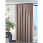Perle 1/2 Pileli Keten Dokulu Bej Modern Fon Perde – Ütü Gerektirmez - 100 x 260 cm
