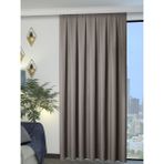 Perle 1/2 Pileli Keten Dokulu Gri Modern Fon Perde – Ütü Gerektirmez - 60 x 270 cm